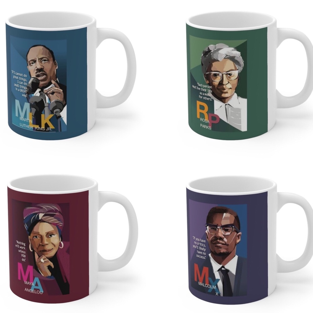 4 Black History Leaders, mug set